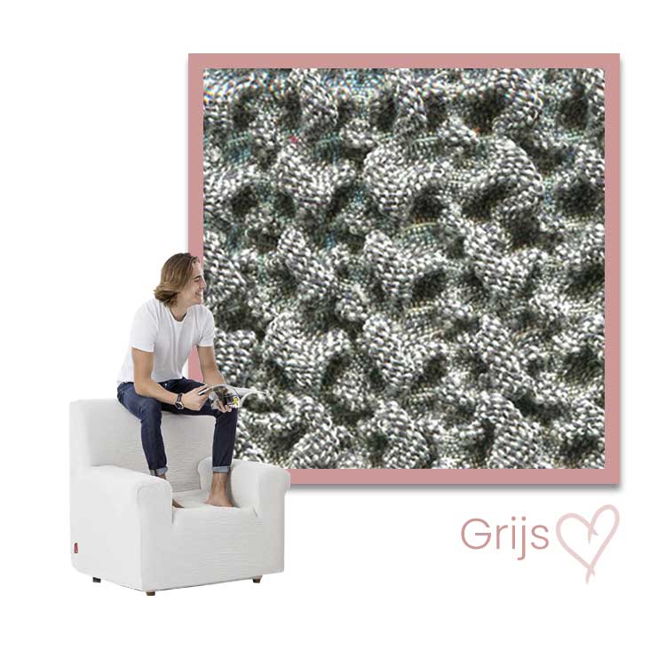 Kleurstaal stoelhoes Milos Fauteuil grijs