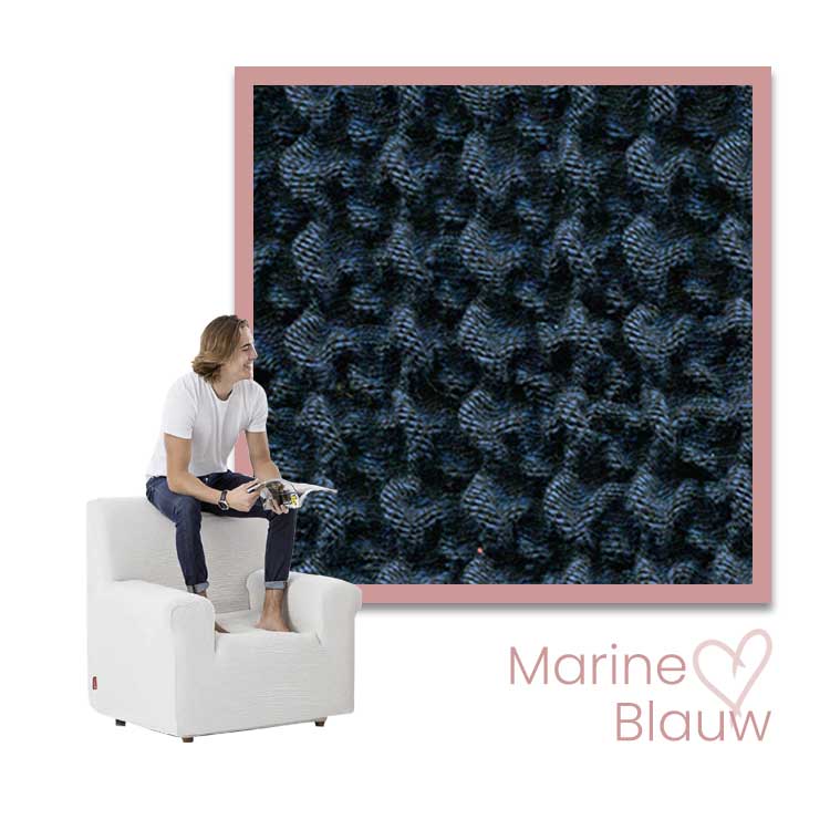 Kleurstaal stoelhoes Milos Fauteuil marineblauw