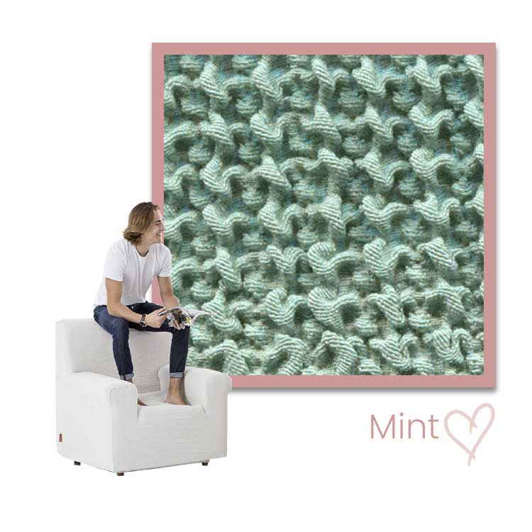 Kleurstaal stoelhoes Milos Fauteuil mint