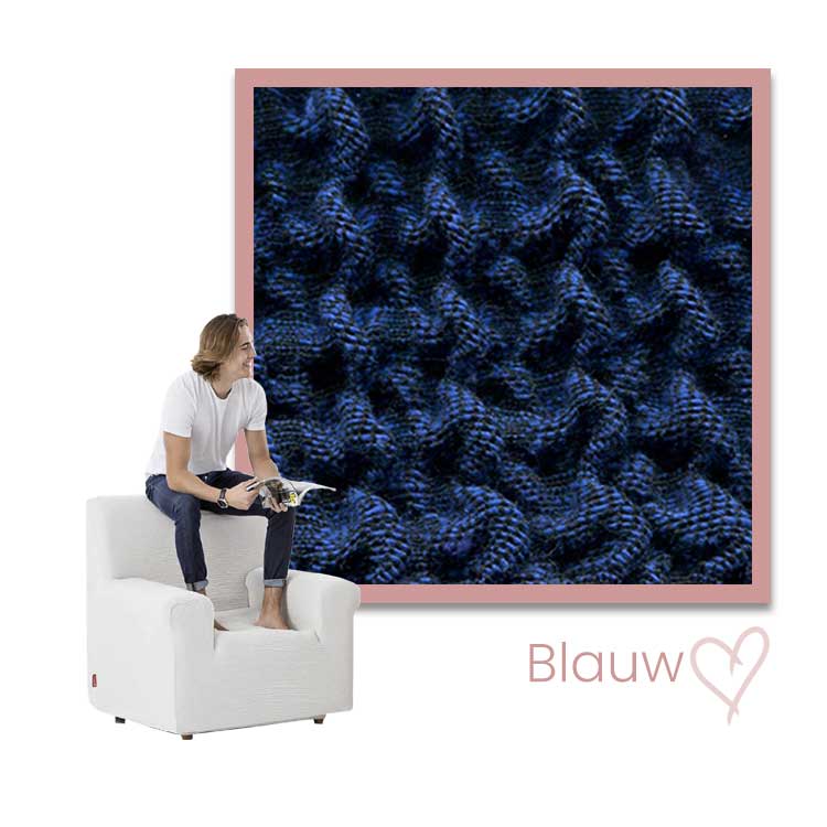 Kleurstaal stoelhoes Milos Fauteuil blauw