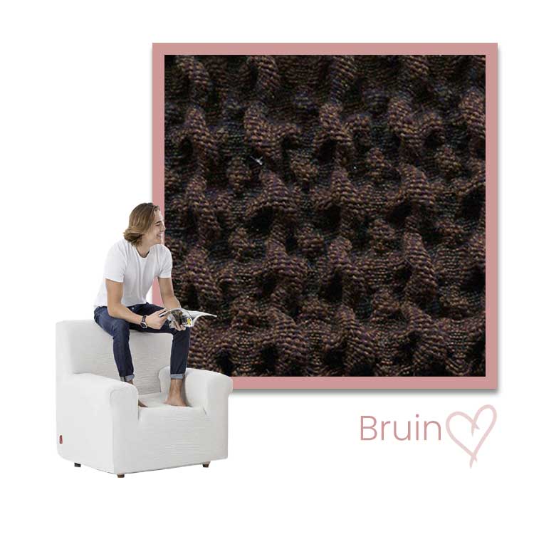 Kleurstaal stoelhoes Milos Fauteuil bruin