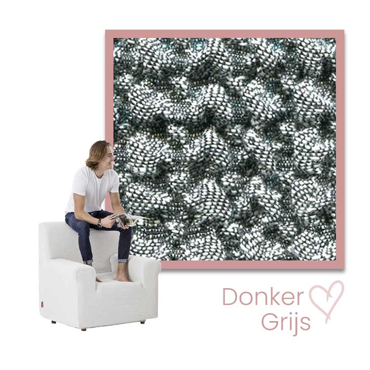 Kleurstaal stoelhoes Milos Fauteuil donkergrijs