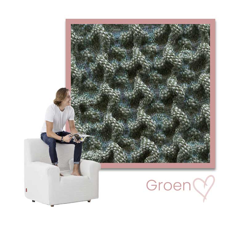 Kleurstaal stoelhoes Milos Fauteuil groen