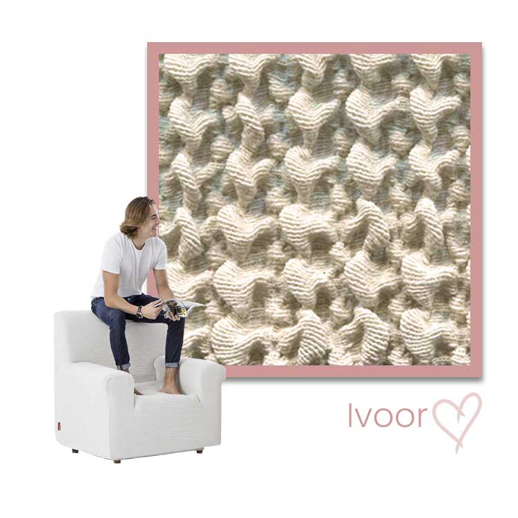 Kleurstaal stoelhoes Milos Fauteuil ivoor
