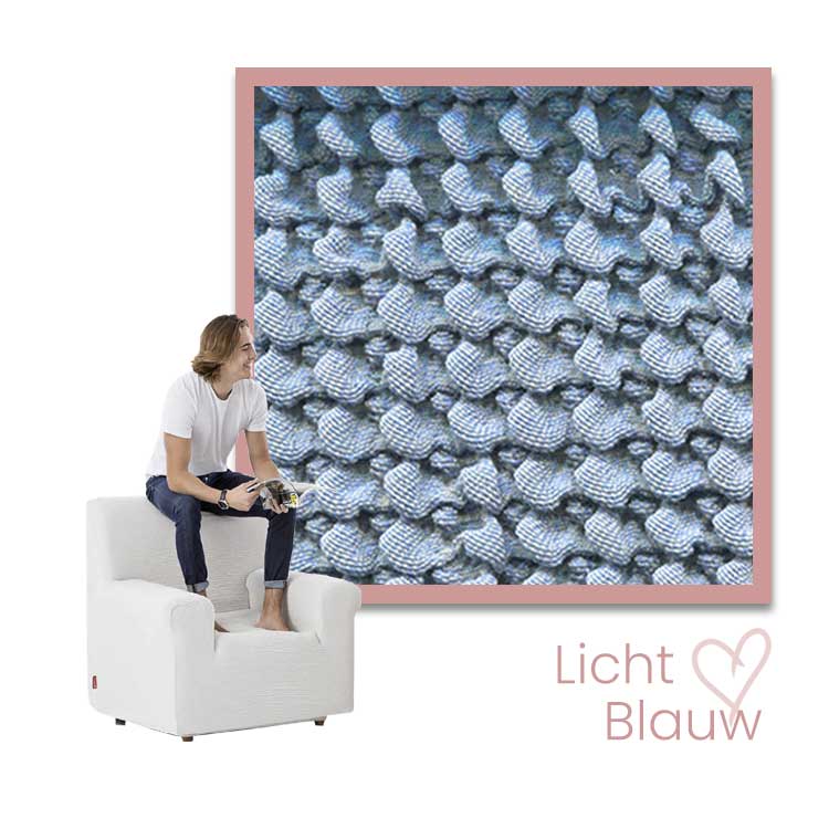 Kleurstaal stoelhoes Milos Fauteuil lichtblauw