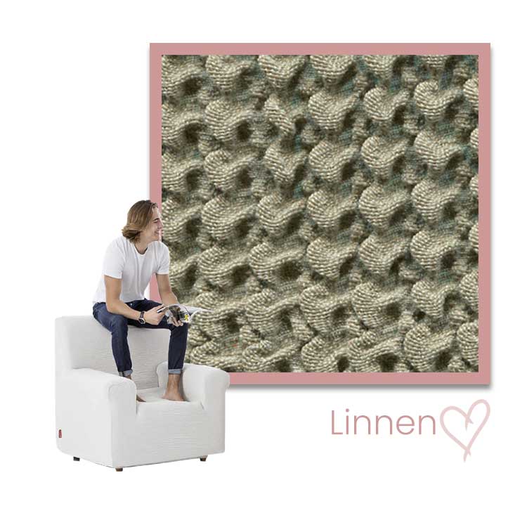 Kleurstaal stoelhoes Milos Fauteuil linnen