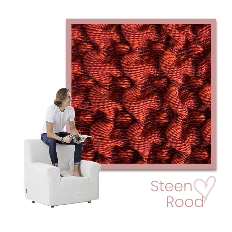 Kleurstaal stoelhoes Milos Fauteuil steenrood