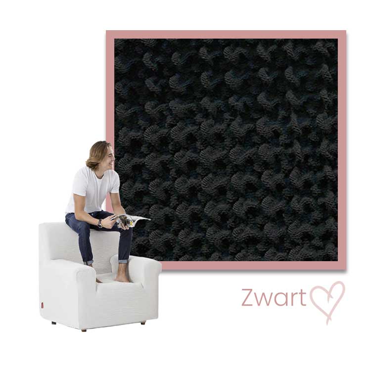 Kleurstaal stoelhoes Milos Fauteuil zwart