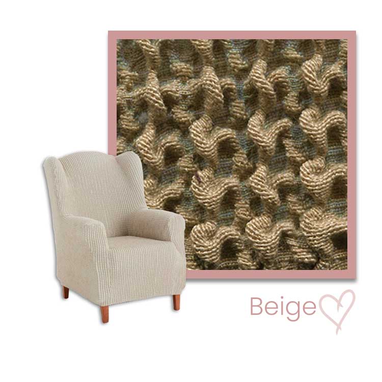 Kleurstaal stoelhoes oorfauteuil Beige