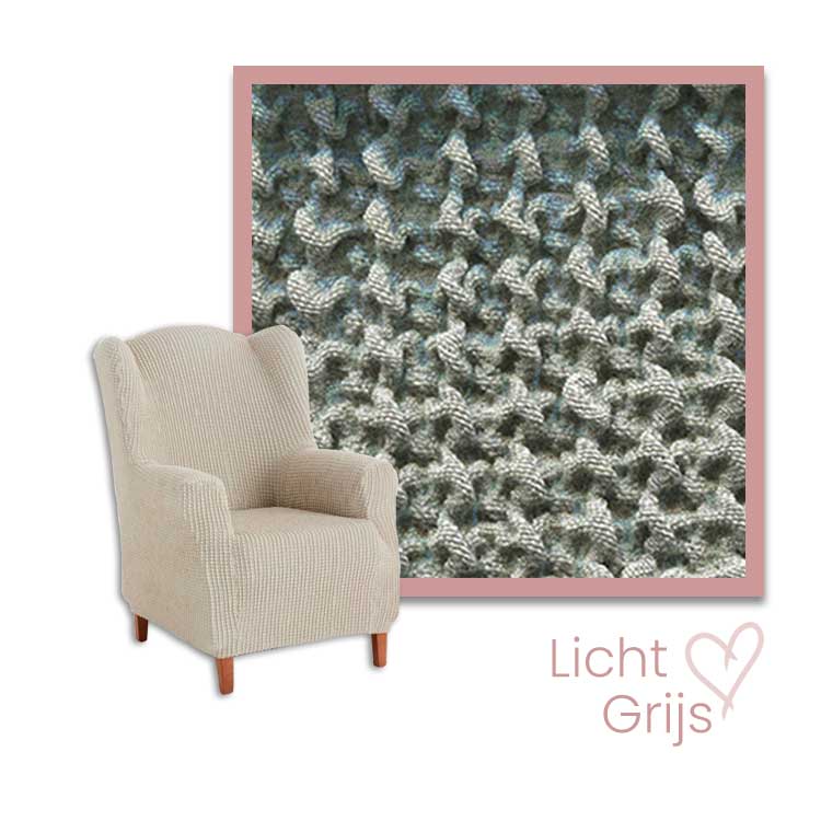 Kleurstaal stoelhoes oorfauteuil lichtgrijs