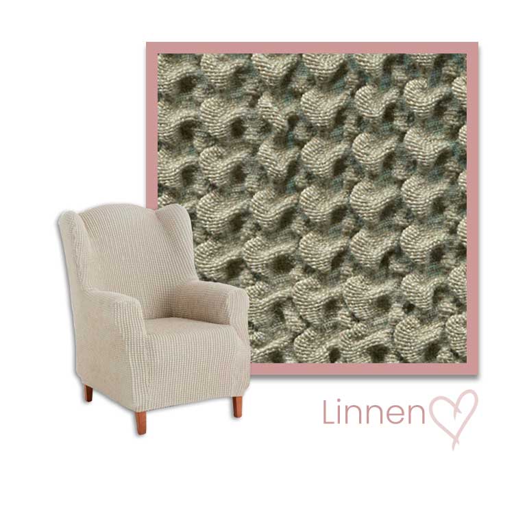 Kleurstaal stoelhoes oorfauteuil linnen