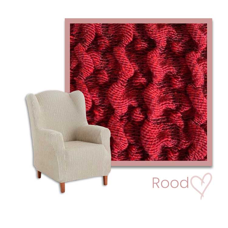 Kleurstaal stoelhoes oorfauteuil rood