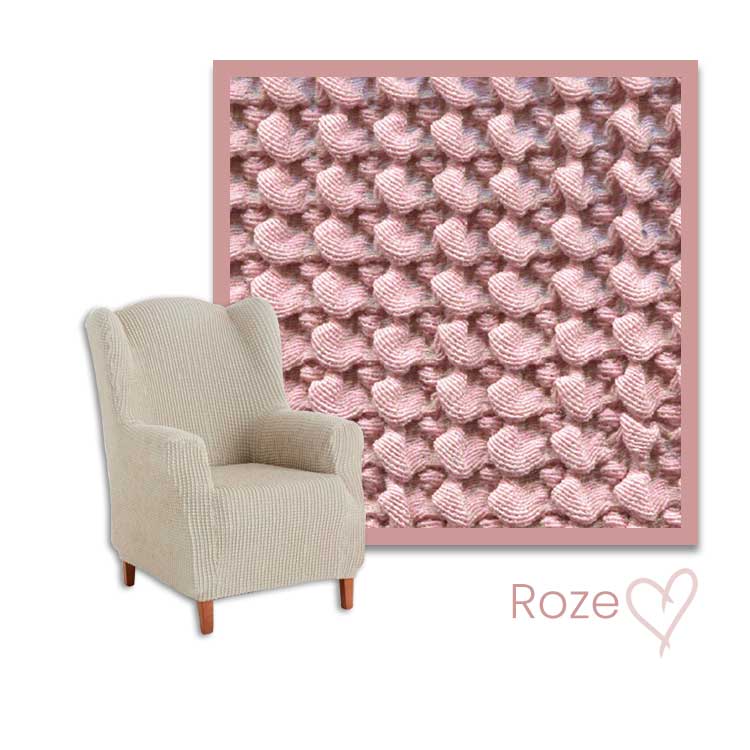 Kleurstaal stoelhoes oorfauteuil roze