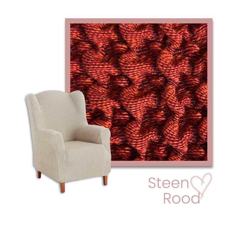 Kleurstaal stoelhoes oorfauteuil steenrood