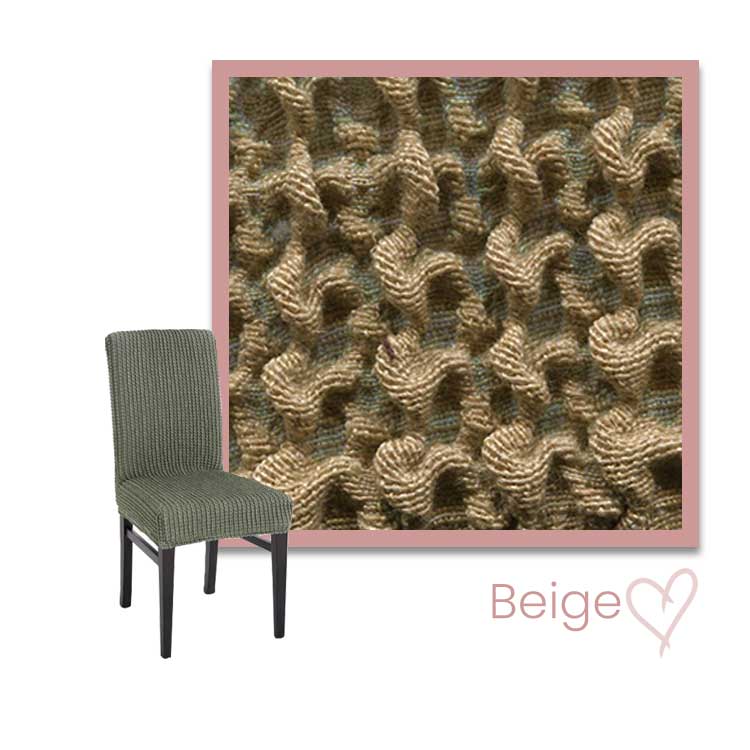 Kleurstaal stoelhoes Milos hoge rug Beige