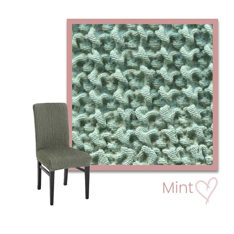 Kleurstaal stoelhoes Milos hoge rug mint