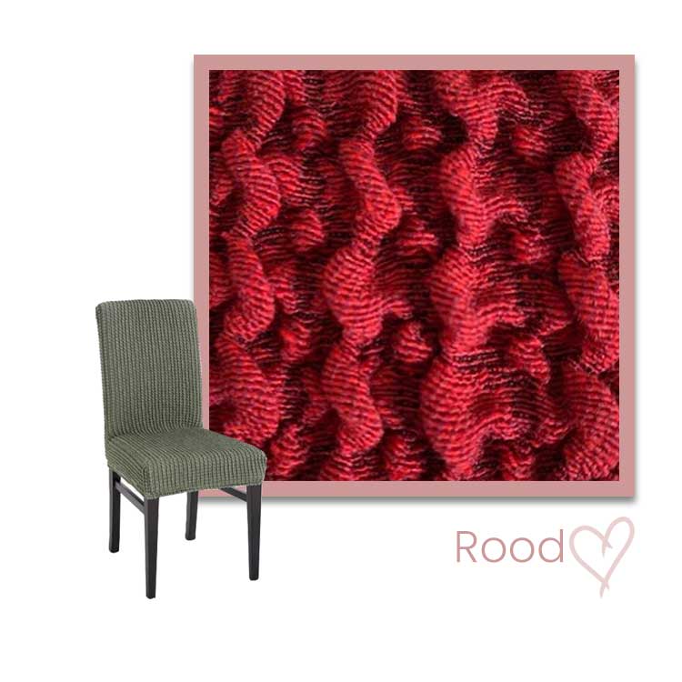 Kleurstaal stoelhoes Milos hoge rug rood