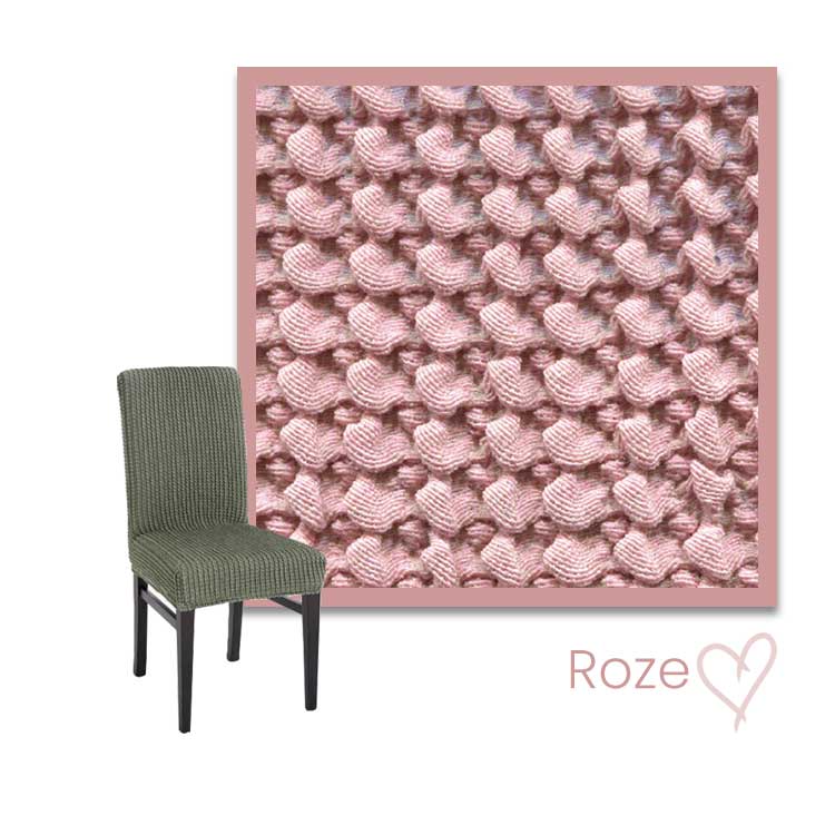 Kleurstaal stoelhoes Milos hoge rug roze