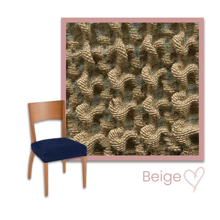 Kleurstaal stoelhoes Milos twee stoelzittingen Beige