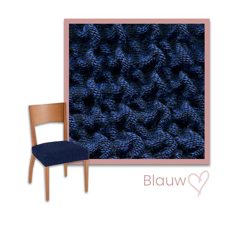Kleurstaal stoelhoes Milos twee stoelzittingen Blauw