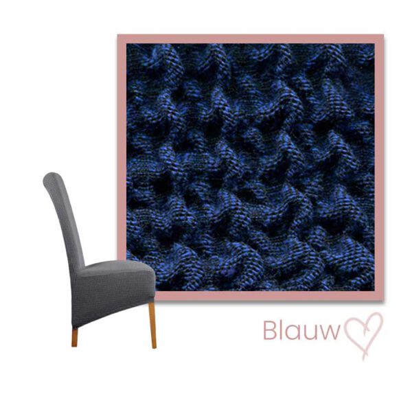 Kleurstaal Stoelhoes met hoge rugleuning op maat blauw