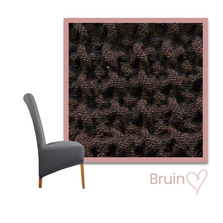Kleurstaal Stoelhoes met hoge rugleuning op maat bruin