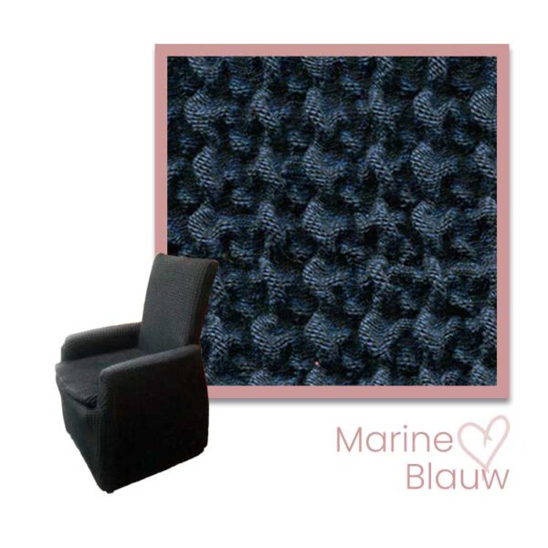 Kleurstaal armstoel hoes op maat marineblauw