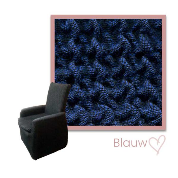 Kleurstaal armstoel hoes op maat blauw