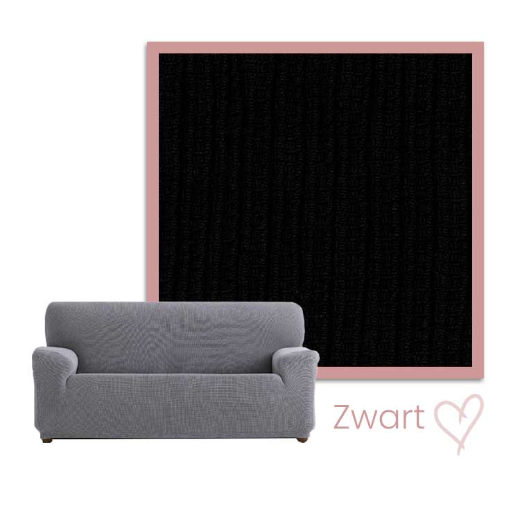 Kleurstaal Bankhoes Kreta zwart