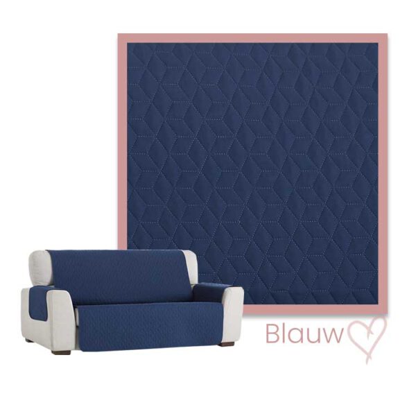 Bankbeschermer Geo Teflon Quilt Blauw