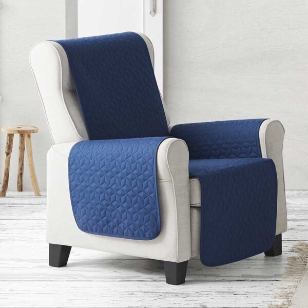 Fauteuilbeschermer Geo Quilt Blauw