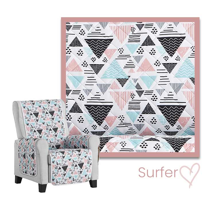 Fauteuilbeschermer-Surfer-Quilts-Kleurstaal Surfer Quilts Fauteuilbeschermer Kleurstaal